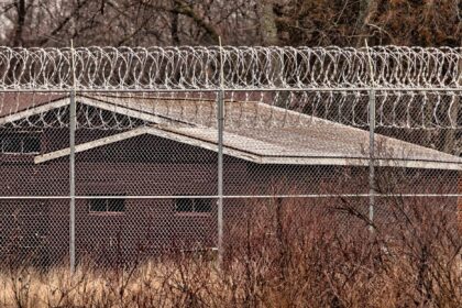 Razor wire fence at a correctional facility