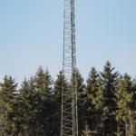 A mobile phone base station tower