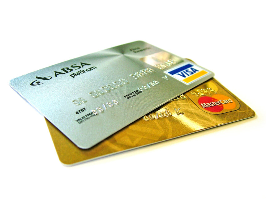 A fanned stack of credit cards