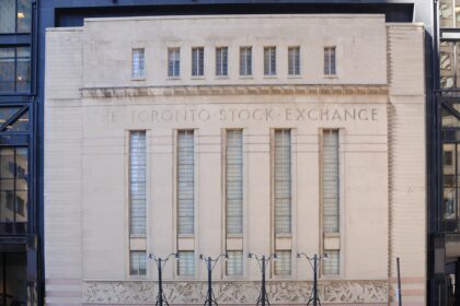 Toronto Stock Exchange building sign in downtown Toronto