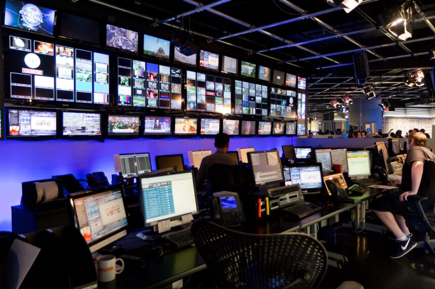 A television broadcast control room in Toronto