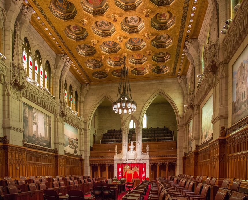 The Senate Chamber in Canada's Parliament Centre Block
