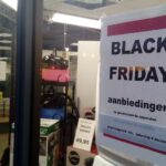 Black Friday sale sign in a store window